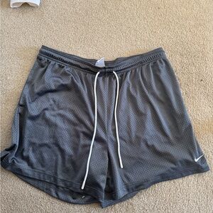 Nike Men’s Athletic Mesh Shorts in Charcoal Gray with White Drawstring